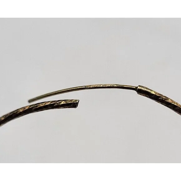 VTG Dyadema Sterling Silver 925 Textured Thin Hoop Earrings - Picture 6 of 9